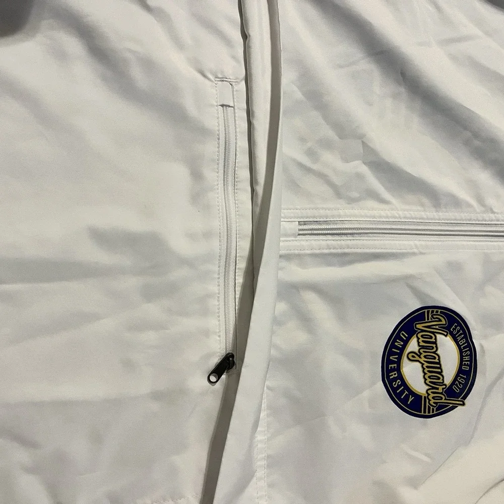 Vanguard University Men S Windbreaker Hoodie Rain Anorak‎ Coat White